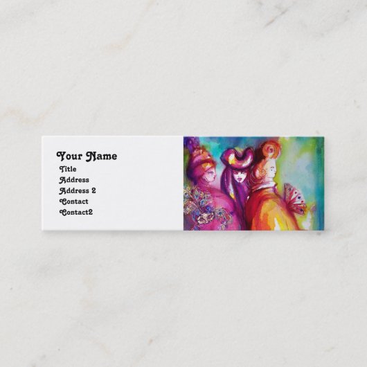 DIE DRITTE MASK / Kostümbildner , Theaterkünstler Mini Visitenkarte (Vorderseite)