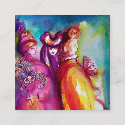 DIE DRITTE MASK / Kostümbildner , Theaterkünstler Quadratische Visitenkarte (Rückseite)