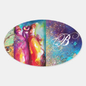 DIE DRITTE MASK , Monogramm Ovaler Aufkleber (Vorderseite)