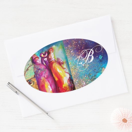 DIE DRITTE MASK , Monogramm Ovaler Aufkleber (Umschlag)