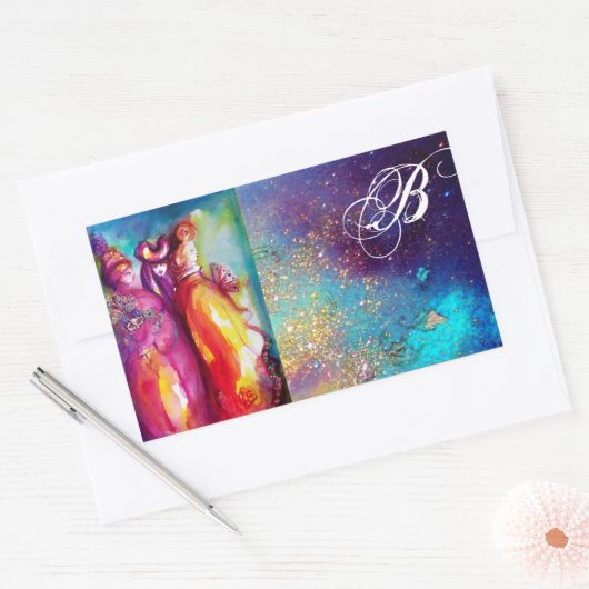 DIE DRITTE MASK , Monogramm Rechteckiger Aufkleber (Umschlag)