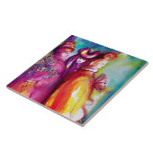 DIE DRITTE MASK Venezianische Masquerade Wasserfar Fliese (Seite)