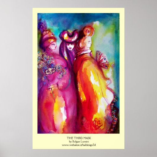 DIE DRITTE MASK / Venezianischer Karnevalssackball Poster (Vorne)
