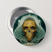 Die Drohne Bee Skull Fantasy Sci-Fi Button (Vorne & Hinten)