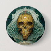 Die Drohne Bee Skull Fantasy Sci-Fi Button (Vorderseite)