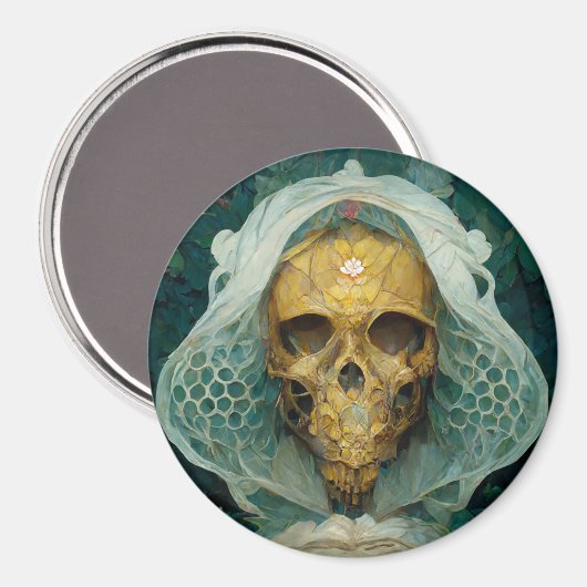 Die Drohne Bee Skull Fantasy Sci-Fi Magnet (Vorderseite/Rückseite)