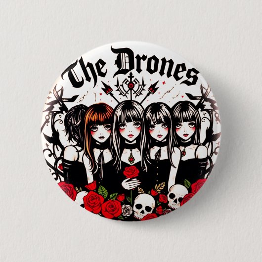 DIE DRONES Dunkel Button (Vorderseite)