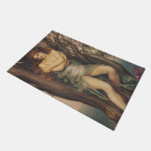 Die Dryade (Baumnymphe) (von Evelyn De Morgan) Fußmatte (Schrägansicht)