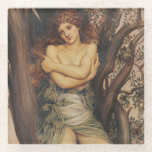 Die Dryade (Baumnymphe) (von Evelyn De Morgan) Glasuntersetzer