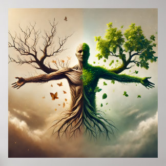 Die Dualität des Lebens - Wachstum und Niedergang Poster