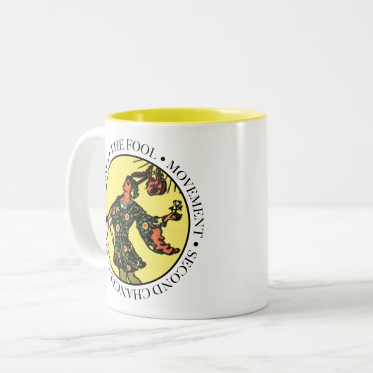 Die Dummkopf-Tasse mit Text Zweifarbige Tasse (Vorderseite Links)