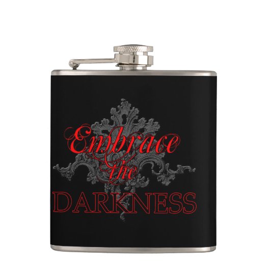 Die Dunkelheitsflasche einbinden Flachmann (Vorderseite)