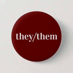 Die dunkelrote Pronoun-Taste. Button