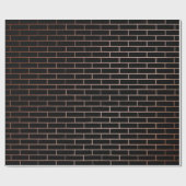 Die dunkelschwarze Ziegelwand hat eine raue Oberfl Geschenkpapier (Flach)