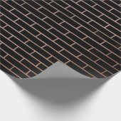 Die dunkelschwarze Ziegelwand hat eine raue Oberfl Geschenkpapier (Ecke)