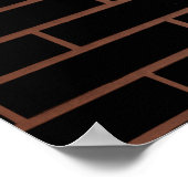 Die dunkelschwarze Ziegelwand hat eine raue Oberfl Poster (Ecke)