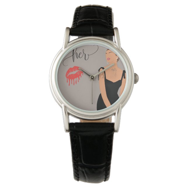 DIE DUNKFEMININE ENERGIE ARMBANDUHR (Vorderseite)