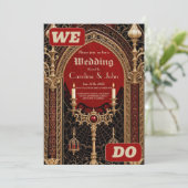 Die dunkle Eleganz des gotischen Stils. Das Backgr Einladung (Stehend Vorderseite)