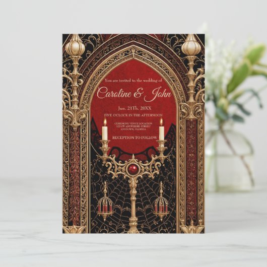 Die dunkle Eleganz des gotischen Stils. Einladung (Stehend Vorderseite)