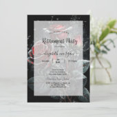 Die dunkle Rote Rose lässt die Frame-Retirement-Fu Einladung (Stehend Vorderseite)