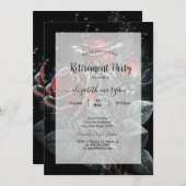 Die dunkle Rote Rose lässt die Frame-Retirement-Fu Einladung (Vorne/Hinten)