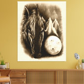 Die dunkle Seite - surreales Schwarzes Pferd und M Leinwanddruck (Insitu (Wohnzimmer))