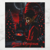 Die dunkle Weihnachtszeit. Weinetikett (Einzelnes Label)