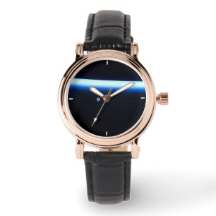 Die dünne Atmosphäre der Erde und ein blühender Mo Armbanduhr