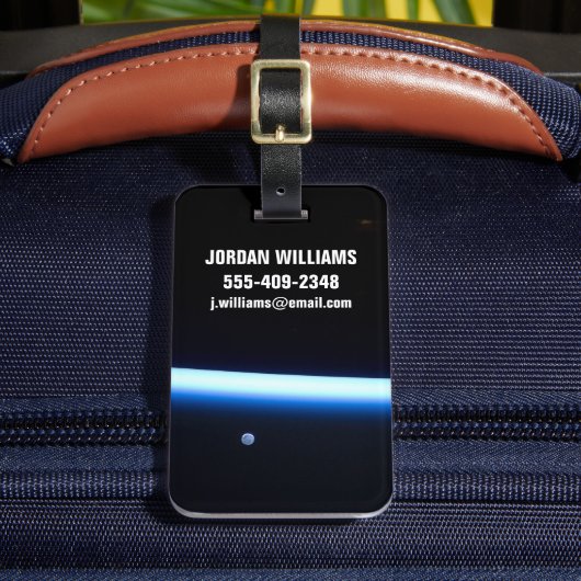 Die dünne Atmosphäre der Erde und ein blühender Mo Gepäckanhänger (Vorderseite Insitu 2)