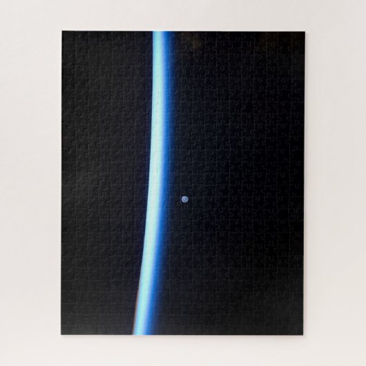 Die dünne Atmosphäre der Erde und ein blühender Mo Puzzle (Vertikal)