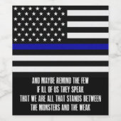 Die dünne blaue Linie erinnert an die Wenigen Weinetikett (Einzelnes Label)