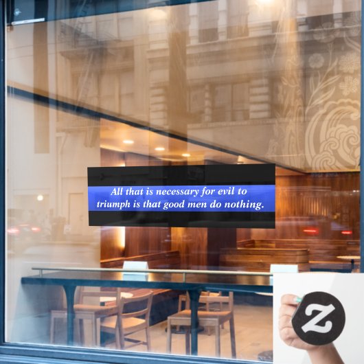 Die dünne blaue Linie triumph über das böse Fenste Fensteraufkleber (Café-Fenster)