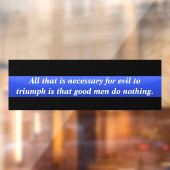 Die dünne blaue Linie triumph über das böse Fenste Fensteraufkleber (Blatt 2)