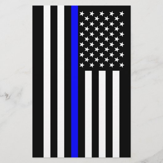 Die dünne Blue Line-amerikanische Flagge Briefpapier (Vorderseite)