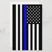 Die dünne Blue Line-amerikanische Flagge Briefpapier (Vorne/Hinten)