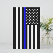 Die dünne Blue Line-amerikanische Flagge Briefpapier (Stehend Vorderseite)