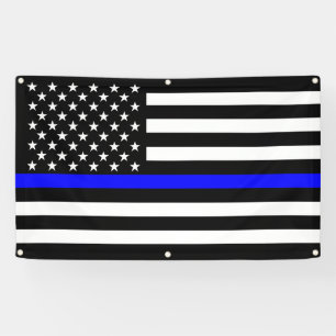 Die dünne Blue Line-Flagge-Dekor-Anzeige Banner