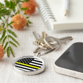 Die dünne Goldlinie Flagge Schlüsselanhänger (Seite)