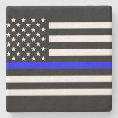 Die dünne grafische Dekor-Anzeige Blue Lines Steinuntersetzer (Vorderseite)