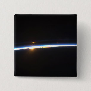 Die dünne Linie der Atmosphäre der Erde Button