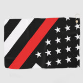 Die dünne rote Linie Flagge Golfhandtuch (Horizontal)