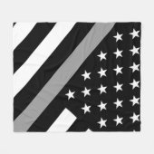 Die dünne silberne Linie Flagge Fleecedecke (Vorderseite (Horizontal))