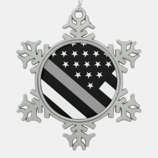 Die dünne silberne Linie Flagge Schneeflocken Zinn-Ornament