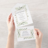 Die Dusche aus Foliage im Aquarellbereich All In One Einladung (Abreißen)