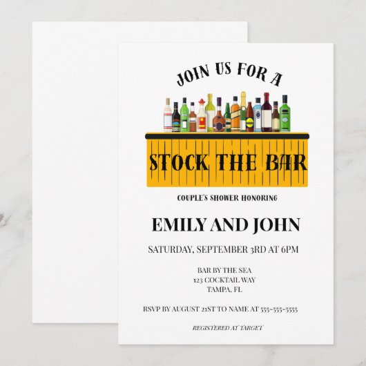 Die Dusche des Bar halten Einladung (Vorne/Hinten)