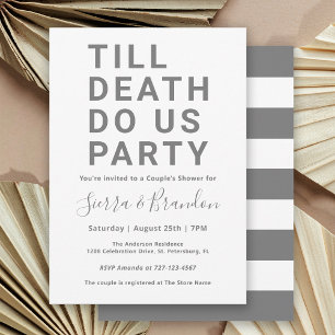 Die Dusche des Funny Till Death Do Us Party Couple Einladung