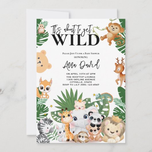 die Dusche des Safari Dschungelbabys steht kurz be Einladung (Vorderseite)