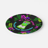 Die Dusche "des Tiki Zeit-" Insel-Thema-Paares Pappteller (Schrägansicht)