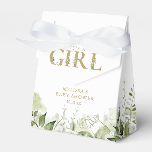 Die Dusche ist ein Girl Greenerage Foliage Gold Ba Geschenkschachtel (Vorderseite)