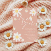 Die Dusche ist ein Mädchen, das in Rosa Blush Dais Einladung